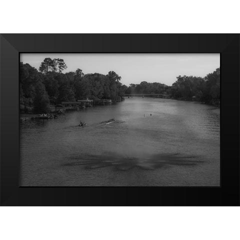 Cane River Rowing Black Modern Wood Framed Art Print by Malone, Will