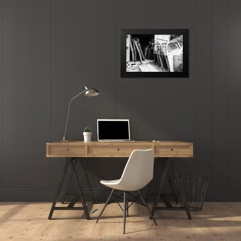 Car Doors BW Black Modern Wood Framed Art Print by Malone, Will