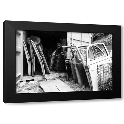 Car Doors BW Black Modern Wood Framed Art Print by Malone, Will