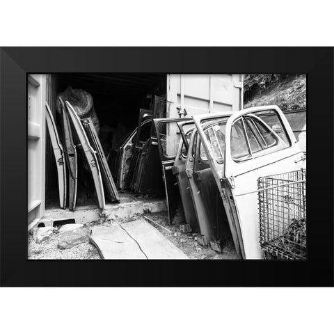 Car Doors BW Black Modern Wood Framed Art Print by Malone, Will