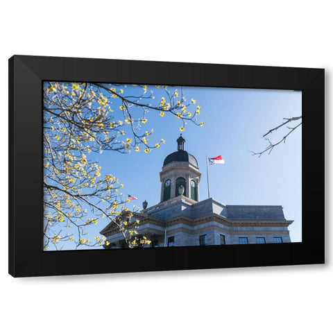 Cherokee Courthouse Black Modern Wood Framed Art Print with Double Matting by Malone, Will