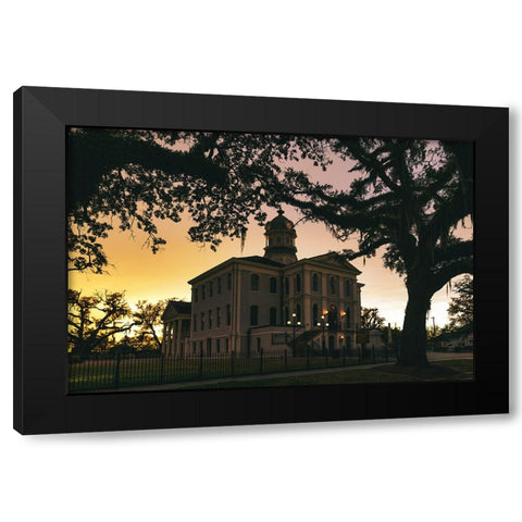 Courthouse Golden Hour Black Modern Wood Framed Art Print with Double Matting by Malone, Will
