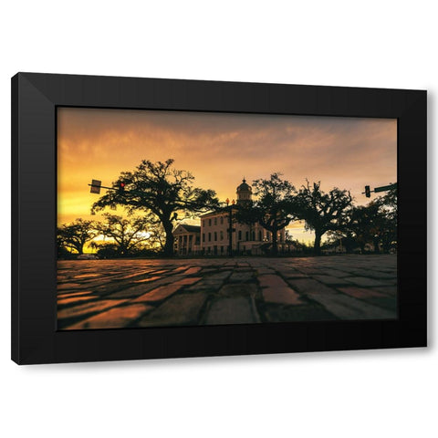Courthouse Sunset 3 Black Modern Wood Framed Art Print by Malone, Will