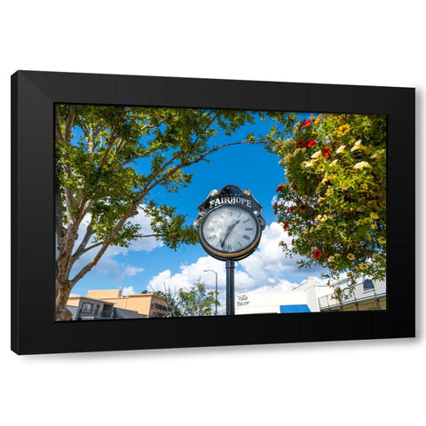 Fairhope Clock Black Modern Wood Framed Art Print by Malone, Will