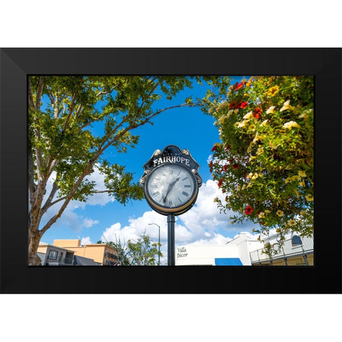 Fairhope Clock Black Modern Wood Framed Art Print by Malone, Will
