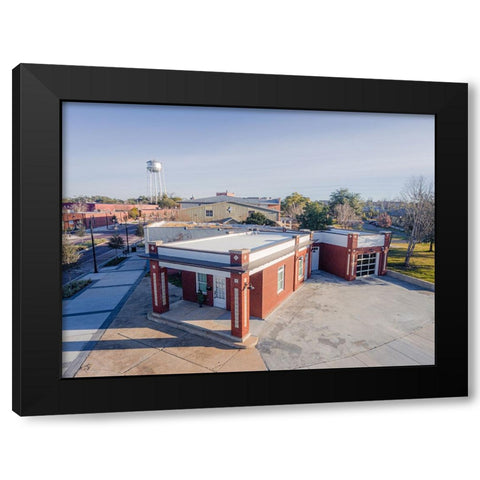 Gulf Oil Aerial Color Black Modern Wood Framed Art Print by Malone, Will