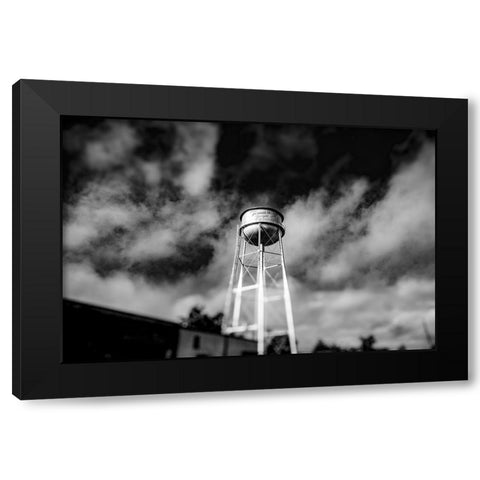 Monochrome Watertower Black Modern Wood Framed Art Print with Double Matting by Malone, Will