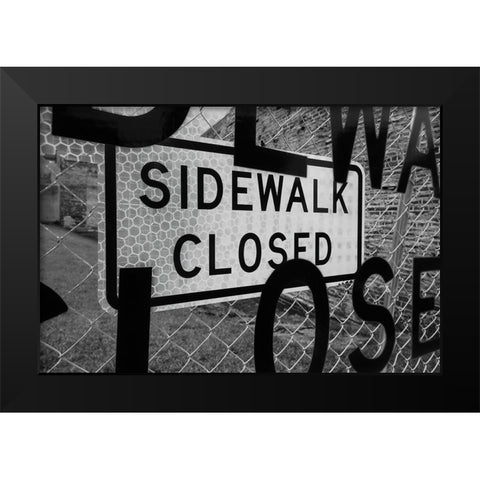 Sidewalk Closed Black Modern Wood Framed Art Print by Malone, Will