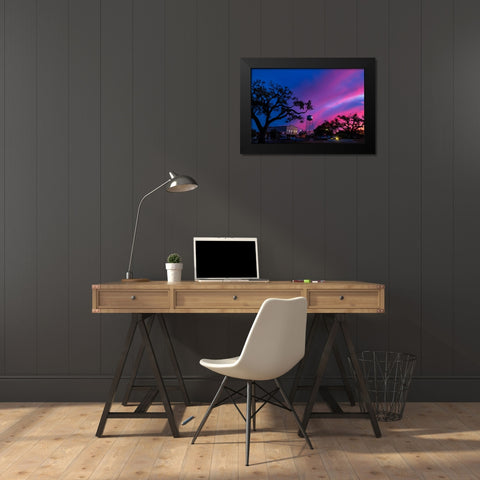 Watertower Sunset Black Modern Wood Framed Art Print by Malone, Will