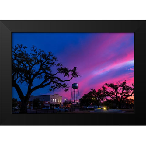 Watertower Sunset Black Modern Wood Framed Art Print by Malone, Will