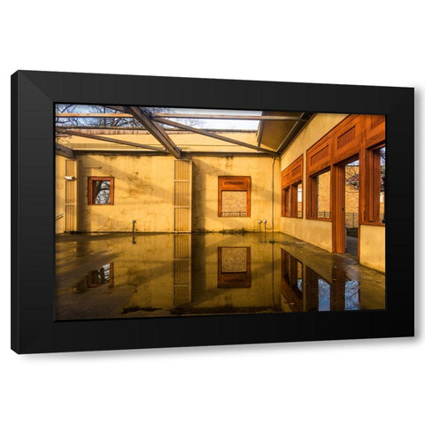 Yellow Korner Black Modern Wood Framed Art Print by Malone, Will
