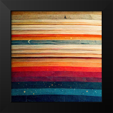 Rainbow Planet 10 Black Modern Wood Framed Art Print by Screendoor