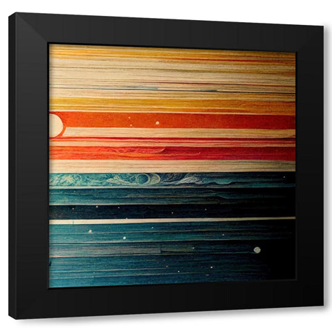 Rainbow Planet 4 Black Modern Wood Framed Art Print by Screendoor