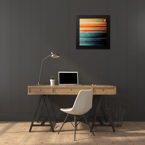 Rainbow Planet 6 Black Modern Wood Framed Art Print by Screendoor