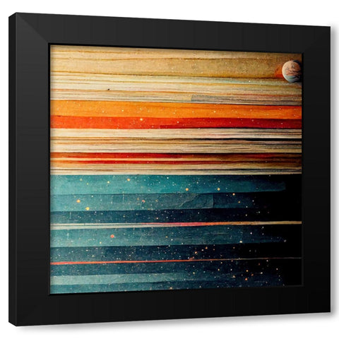 Rainbow Planet 6 Black Modern Wood Framed Art Print with Double Matting by Screendoor