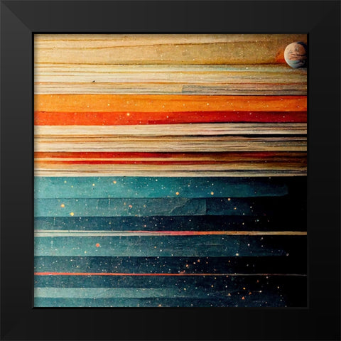 Rainbow Planet 6 Black Modern Wood Framed Art Print by Screendoor