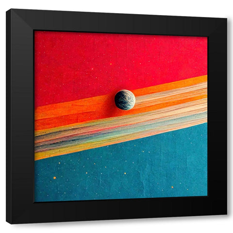 Rainbow Planet 7 Black Modern Wood Framed Art Print by Screendoor