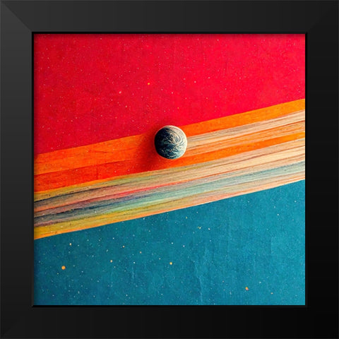 Rainbow Planet 7 Black Modern Wood Framed Art Print by Screendoor