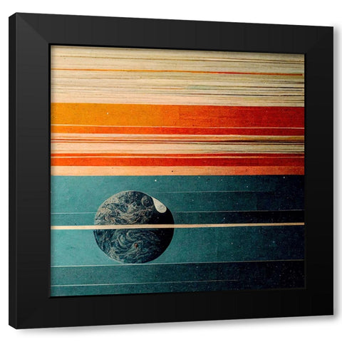 Rainbow Planet 8 Black Modern Wood Framed Art Print with Double Matting by Screendoor
