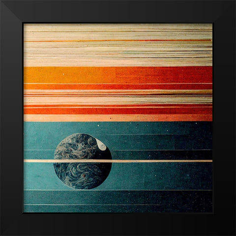 Rainbow Planet 8 Black Modern Wood Framed Art Print by Screendoor