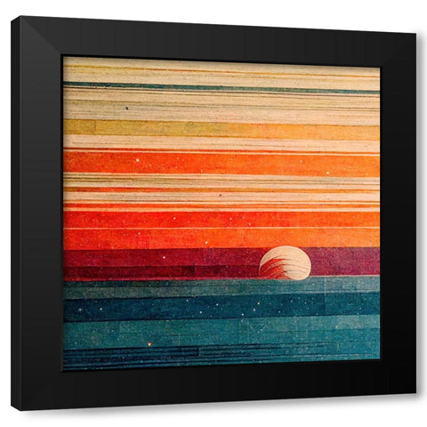 Rainbow Planet 9 Black Modern Wood Framed Art Print with Double Matting by Screendoor