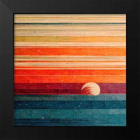 Rainbow Planet 9 Black Modern Wood Framed Art Print by Screendoor