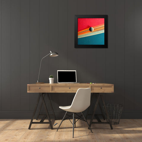 Rainbow Planet Black Modern Wood Framed Art Print by Screendoor