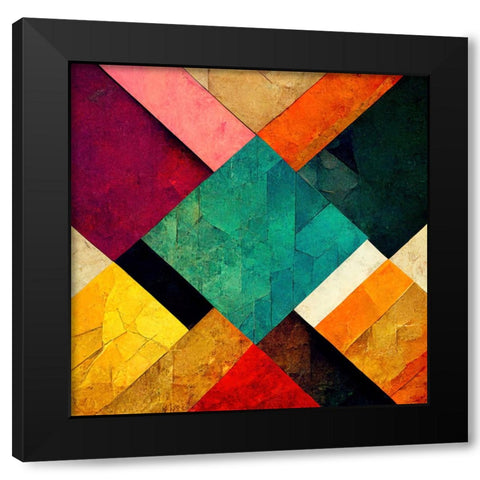 The Color Map 4 Black Modern Wood Framed Art Print with Double Matting by Screendoor