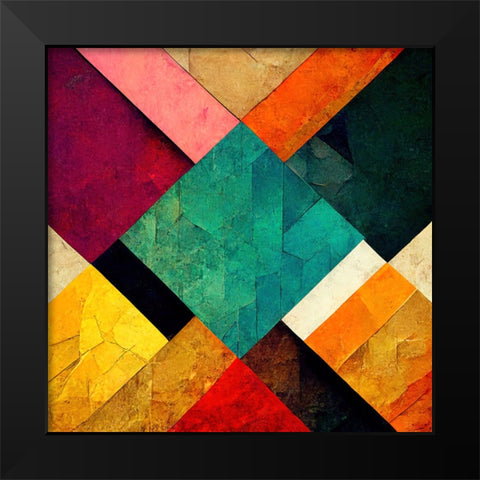 The Color Map 4 Black Modern Wood Framed Art Print by Screendoor