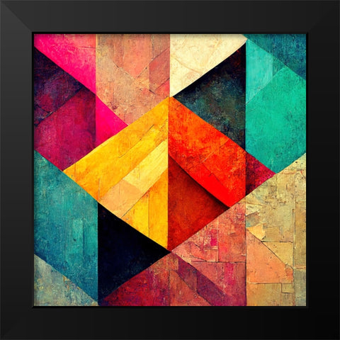 The Color Map 5 Black Modern Wood Framed Art Print by Screendoor