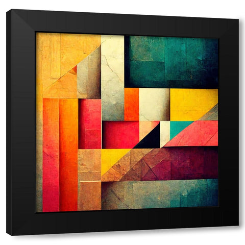 The Color Map Black Modern Wood Framed Art Print by Screendoor