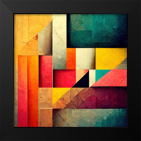 The Color Map Black Modern Wood Framed Art Print by Screendoor