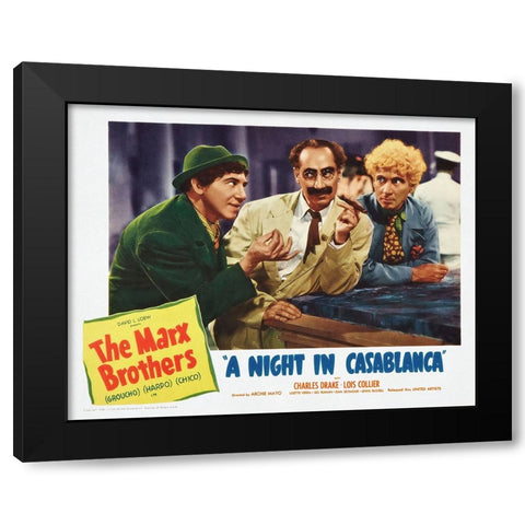 A Night in Casablanca Black Modern Wood Framed Art Print with Double Matting by Screendoor