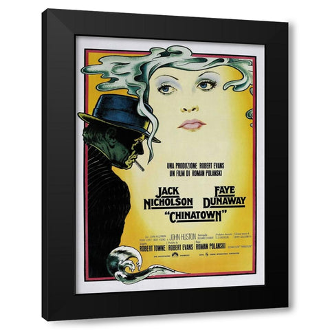 Chinatown Black Modern Wood Framed Art Print with Double Matting by Screendoor