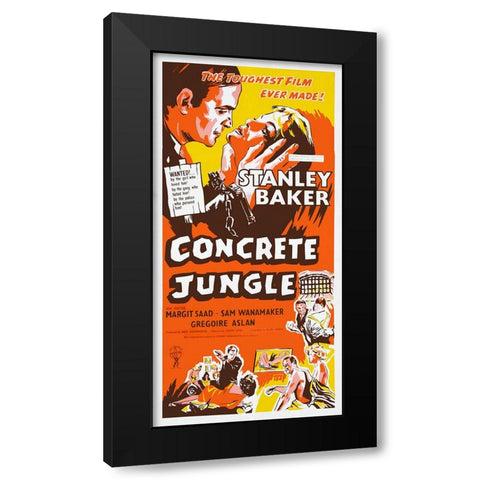 Concrete Jungle Black Modern Wood Framed Art Print by Screendoor