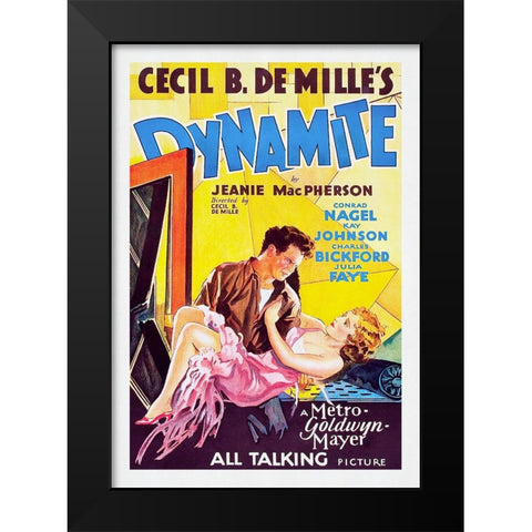 Dynamite Black Modern Wood Framed Art Print by Screendoor