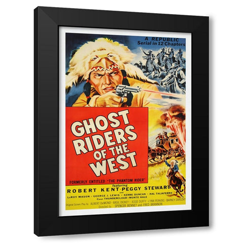 Ghost Riders of the West Black Modern Wood Framed Art Print by Screendoor