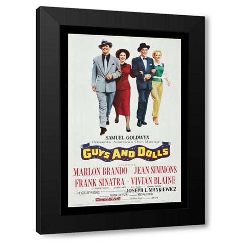 Guys and Dolls Black Modern Wood Framed Art Print with Double Matting by Screendoor