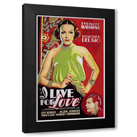 I Live For Love Black Modern Wood Framed Art Print with Double Matting by Screendoor