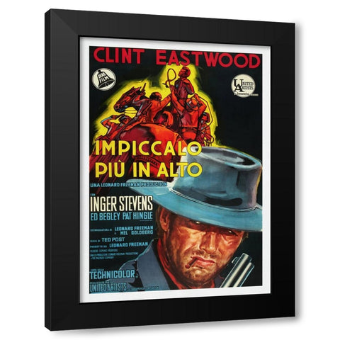 Impiccalo Piu In Alto Black Modern Wood Framed Art Print by Screendoor
