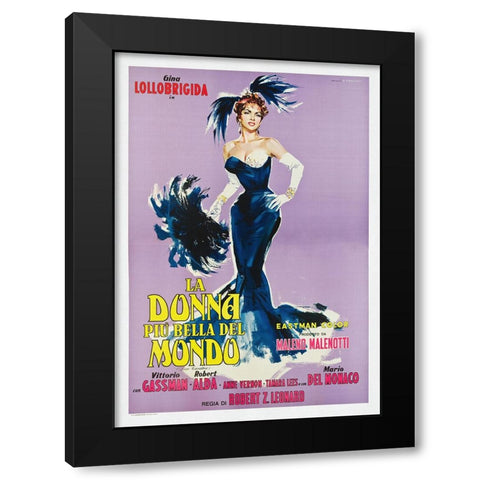 La Donna Piu Bella Del Mondo Black Modern Wood Framed Art Print with Double Matting by Screendoor
