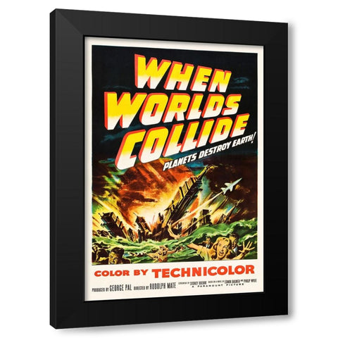 When Worlds Collide Black Modern Wood Framed Art Print with Double Matting by Screendoor