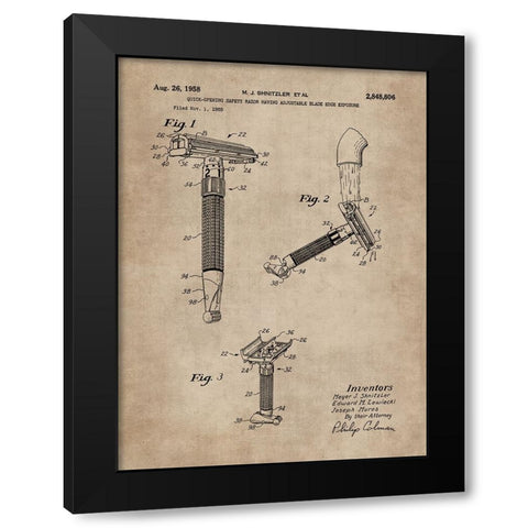 Patent Document of a Razor Black Modern Wood Framed Art Print with Double Matting by CAG