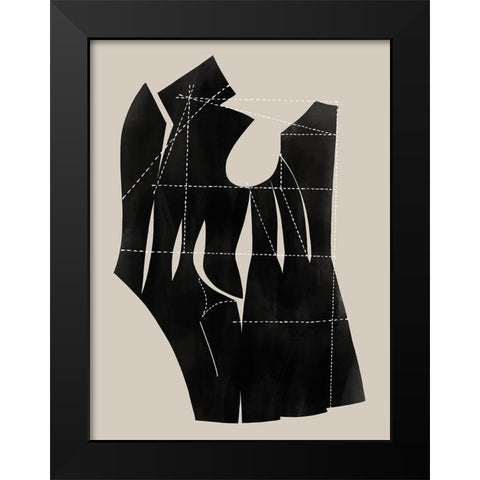 Stitch II Black Modern Wood Framed Art Print by CAG