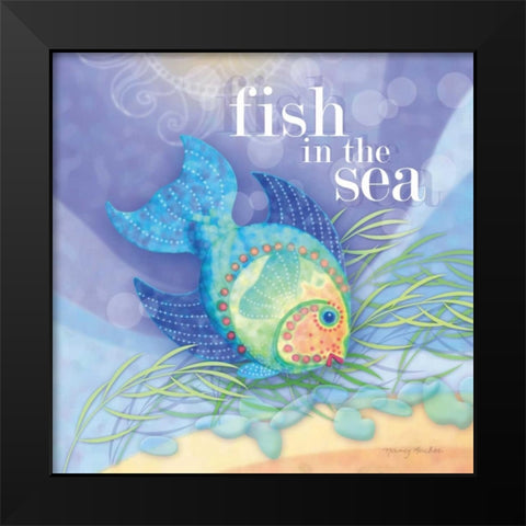 Fish in the Sea Black Modern Wood Framed Art Print by Archer, Nancy