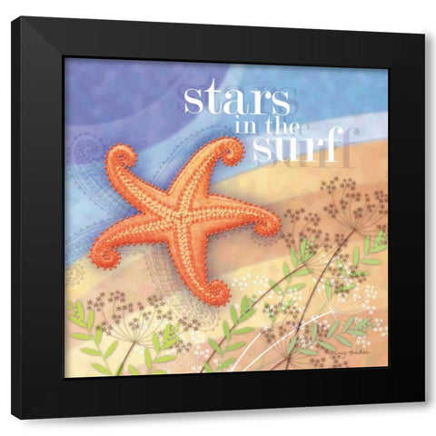 Stars in the Surf Black Modern Wood Framed Art Print by Archer, Nancy