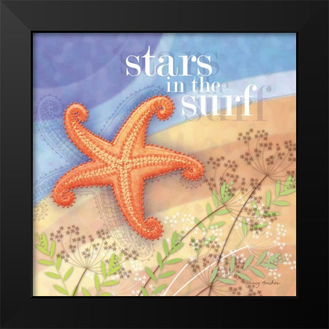 Stars in the Surf Black Modern Wood Framed Art Print by Archer, Nancy