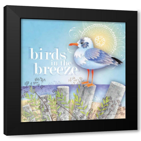 Birds in the Breeze Black Modern Wood Framed Art Print with Double Matting by Archer, Nancy