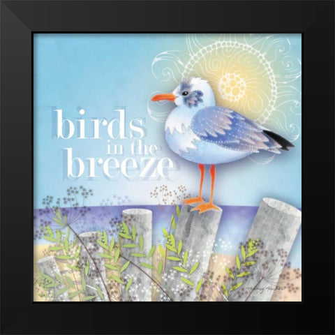 Birds in the Breeze Black Modern Wood Framed Art Print by Archer, Nancy