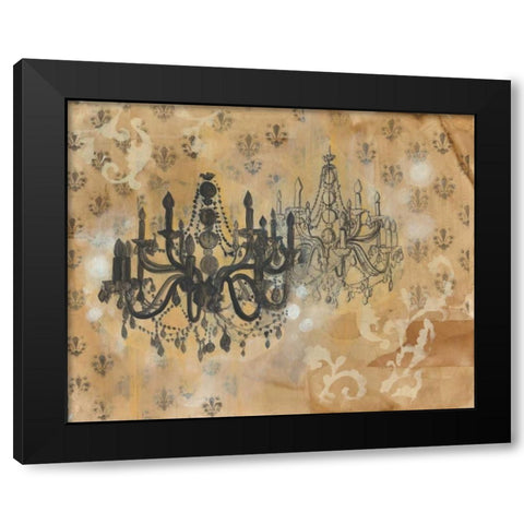 Chandelier Black Modern Wood Framed Art Print with Double Matting by Adkin, Arielle